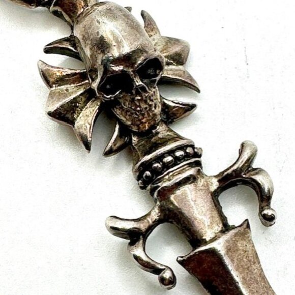 KING BABY STUDIO Huge Baby Skull Cross Dagger Pendant Necklace Early Custom - Picture 3 of 16